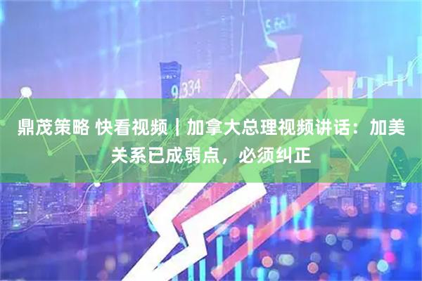 鼎茂策略 快看视频｜加拿大总理视频讲话：加美关系已成弱点，必须纠正